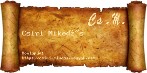 Csiri Mikeás névjegykártya
